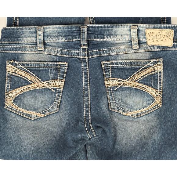 Silver Twisted Bootcut Jeans Womens 31x33 Low Rise Distressed Denim Flare Pants - Picture 8 of 12